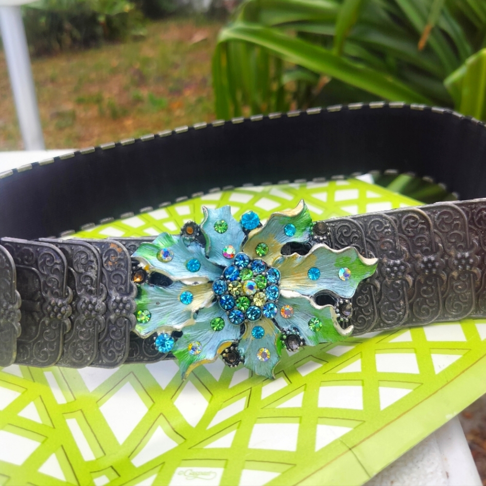 90s Vintage Pre Y2K Sexy Metal Slinky Belt Small